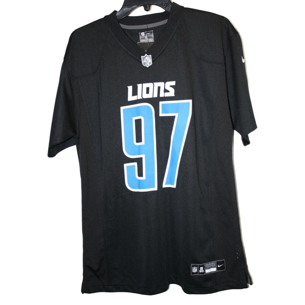 Nike NFL Detroit Lions #97 Hutchinson Jersey Black Youth XL 18 20